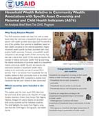 Cover of Household Wealth Relative to Community Wealth: Associations with Specific Asset Ownership and Maternal and Child Health Indicators (AS76) - Analysis Brief (English)