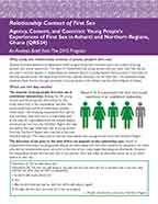Cover of Relationship Context of First Sex - Agency, Consent, and Coercion: Young People's Experiences of First Sex in Ashanti and Northern Regions, Ghana (QRS24) - Analysis Brief (English)