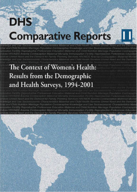 Cover of The Context of Women's Health: Results from the Demographic and Health Surveys, 1994-2001 (English)