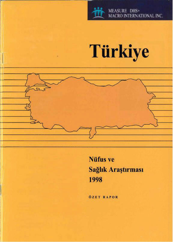 Cover of Turkey DHS, 1998 - Summary Report (English, Turkish)