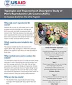 Cover of Typologies and Trajectories: A Descriptive Study of Men's Reproductive Life Course (AS75) Analysis Brief (English)