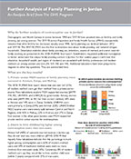 Cover of Further Analysis of Family Planning in Jordan (AB19) - Analysis Brief (English)