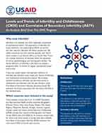 Cover of Levels and Trends of Infertility and Childlessness (CR50) and Correlates of Secondary Infertility (AS79) An Analysis Brief from The DHS Program (English)