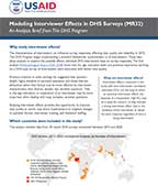 Cover of Modeling Interviewer Effects in DHS Surveys (MR32) - Analysis Brief (English)