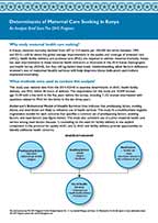 Cover of Determinants of Maternal Care Seeking in Kenya (Analysis Brief) (English)