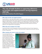 Cover of The role of health facilities in supporting adherence to iron-folic acid supplementation during pregnancy (Analysis Brief) (English)