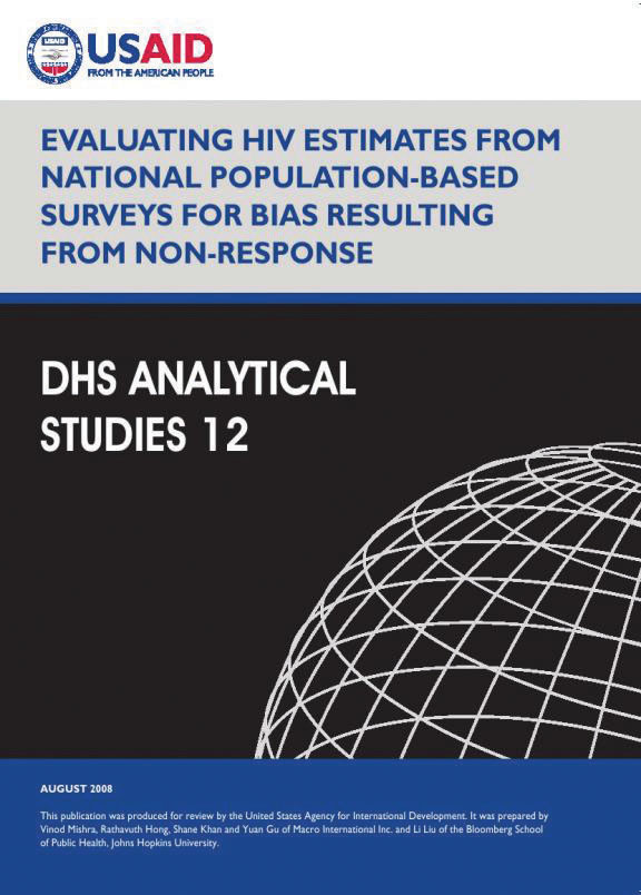 Cover of Evaluating HIV Estimates from National Population-Based Surveys for Bias Resulting from Non-Response (English)