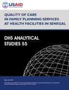 Cover of Quality of Care in Family Planning Services at Health Facilities in Senegal (English, French)