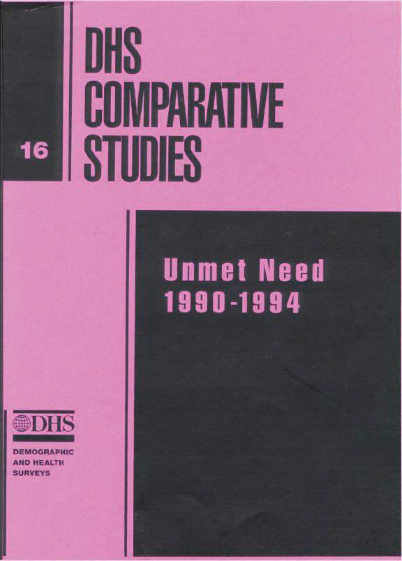 Cover of Unmet Need: 1990-1994 (English)