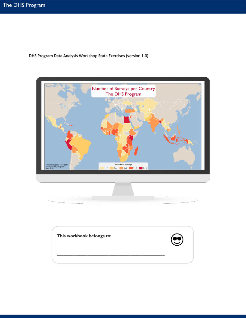 Cover of DHS Program Data Analysis Workshop Stata Exercises (version 1.0) (English)