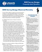 Cover of DHS Survey Design: Maternal Mortality (English)