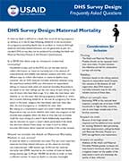 Cover of DHS Survey Design: Maternal Mortality (English)