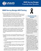 Cover of DHS Survey Design: HIV Testing (English)