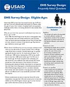 Cover of DHS Survey Design: Eligible Ages (English)