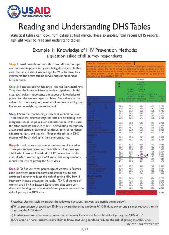 Cover of Reading DHS Tables (Tanzania THMIS 2007-08) (English)