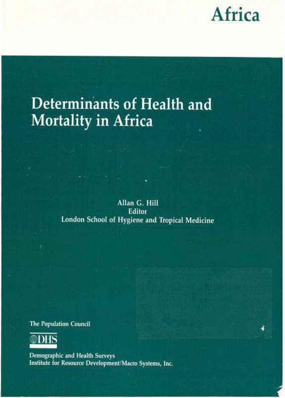 Cover of Determinants of Health and Mortality in Africa (English, French)