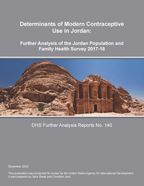 Cover of Determinants of Modern Contraceptive Use in Jordan: Further Analysis of the Jordan Population and Family Health Survey 2017-18 (English)