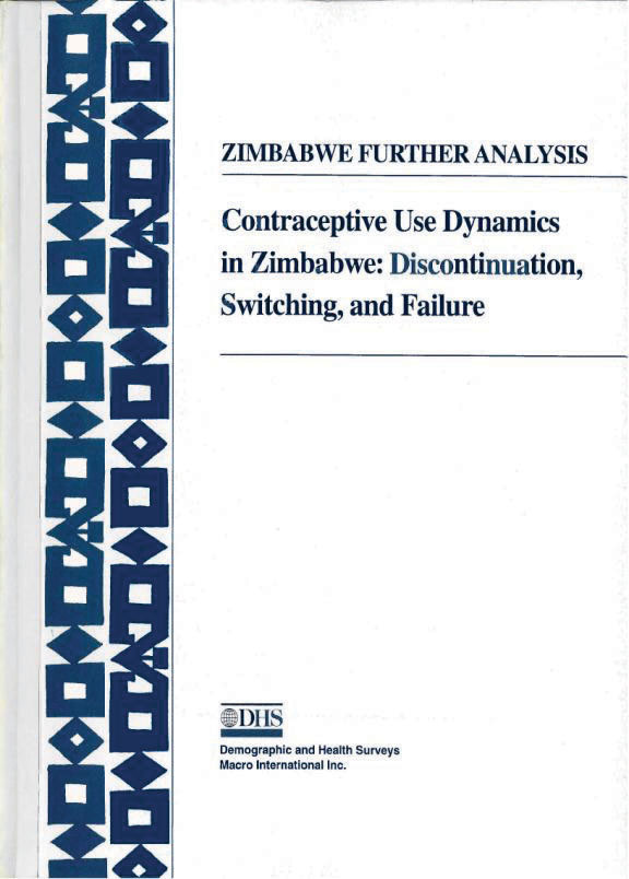 Cover of Contraceptive Use Dynamics in Zimbabwe: Discontinuation, Switching and Failure (English)