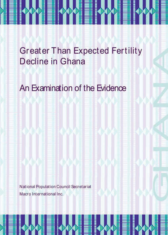 Cover of Greater Than Expected Fertility Decline in Ghana:  An Examination of the Evidence (English)