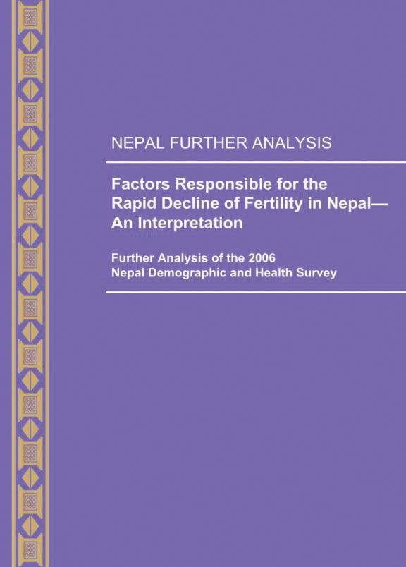 Cover of Factors Responsible for the Rapid Decline of Fertility in Nepal - An Interpretation (English)
