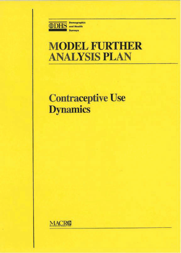 Cover of Model Further Analysis Plan: Contraceptive Use Dynamics (English)