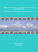 Cover of Impact of Male Migration on Contraceptive Use, Unmet Need and Fertility in Nepal (English)