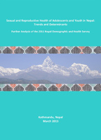 Cover of Sexual and Reproductive Health of Adolescents and Youth in Nepal: Trends and Determinants (English)