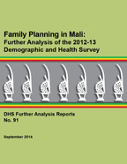 Cover of Family Planning in Mali: Further Analysis of the 2012-13 Demographic and Health Survey (English, French)
