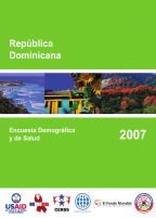 Cover of Dominican Republic DHS, 2007 - Final Report (Spanish)