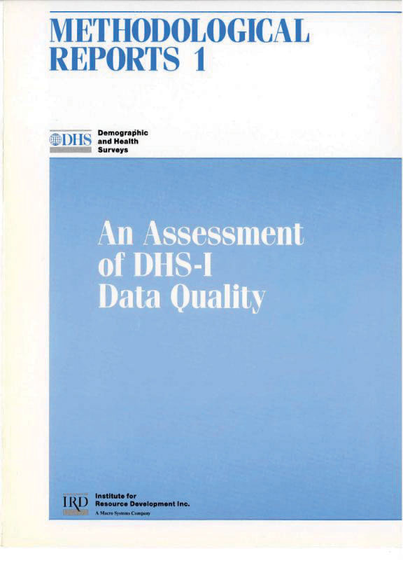 Cover of An Assessment of DHS-I Data Quality (English)
