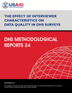 Cover of The Effect of Interviewer Characteristics on Data Quality in DHS Surveys (English)