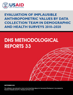 Cover of Evaluation of Implausible Anthropometric Values by Data Collection Team in Demographic and Health Surveys 2010–2020 (English)