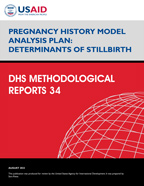 Cover of Pregnancy History Model Analysis Plan: Determinants of Stillbirth (English)