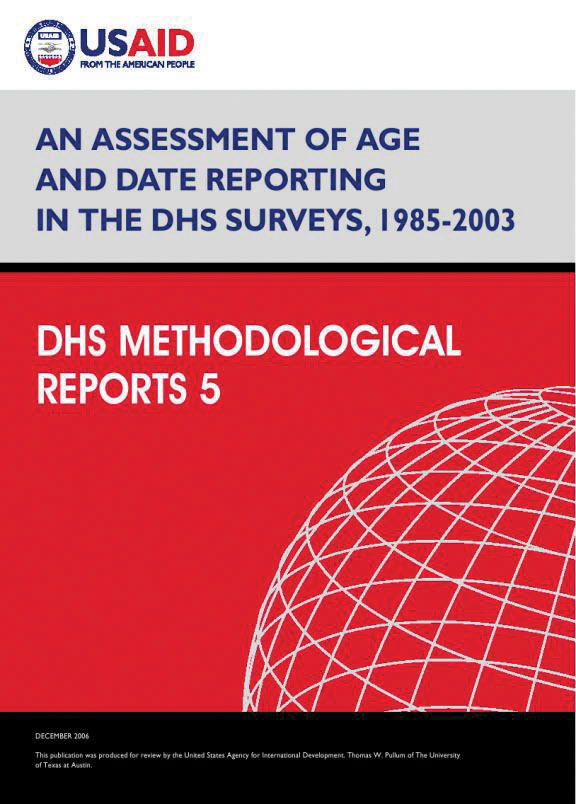 Cover of An Assessment of Age and Date Reporting in the DHS Surveys 1985-2003 (English)
