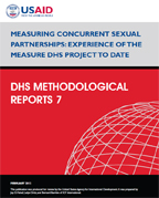 Cover of Measuring Concurrent Sexual Partnerships: Experience of the MEASURE DHS Project to Date (English)