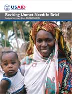 Cover of Revising Unmet Need: In Brief - Analysis Summary from MEASURE DHS (English, French)