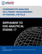 Cover of Comparative Analysis of a Proxy Measurement of Vaginal Fistula: Supplement to DHS Analytical Studies No. 17 (English)