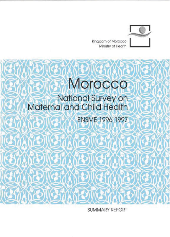 Cover of Morocco National Survey on Maternal & Child Health (PAPCHILD), 1996/97 (English, French)
