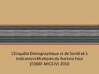 Cover of Burkina Faso: DHS, 2010 - Survey Presentations (French)