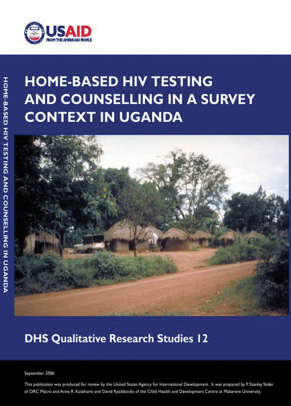 Cover of Home-Based HIV Testing and Counselling in a Survey Context in Uganda (English)