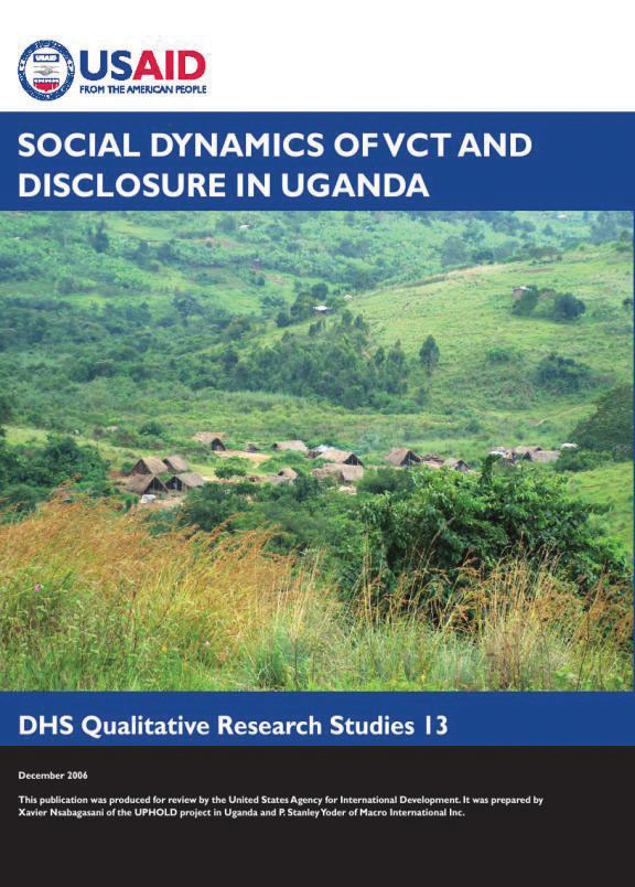 Cover of Social Dynamics of VCT and Disclosure in Uganda (English)