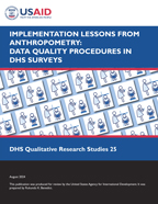 Cover of Implementation Lessons from Anthropometry: Data Quality Procedures in DHS Surveys (English)