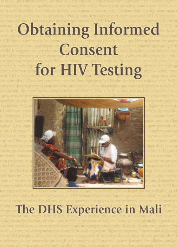 Cover of Obtaining Informed Consent for HIV Testing: The DHS Experience in Mali (English)