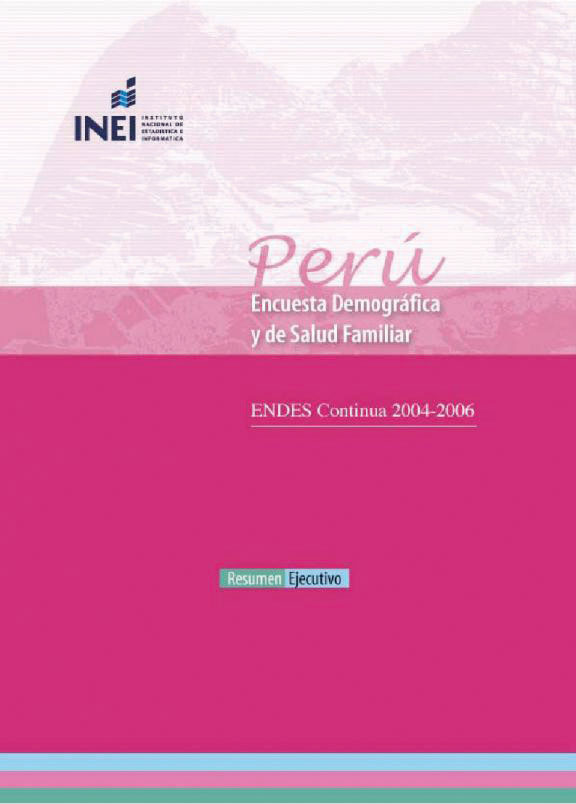 Cover of Peru DHS, 2004-06 - Summary Report Continuous (2004-2006) (Spanish)