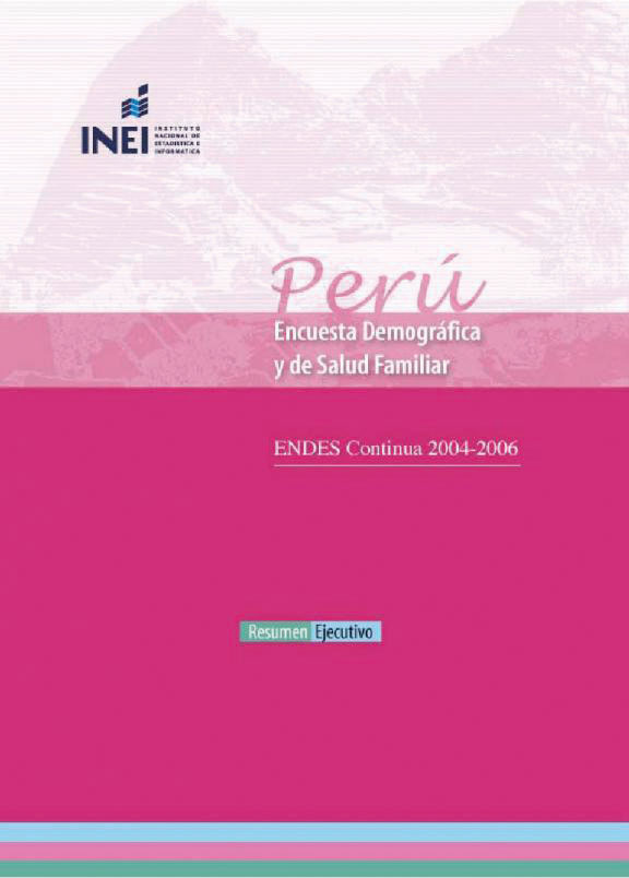 Cover of Peru DHS, 2004-06 - Summary Report Continuous (2004-2006) (Spanish)