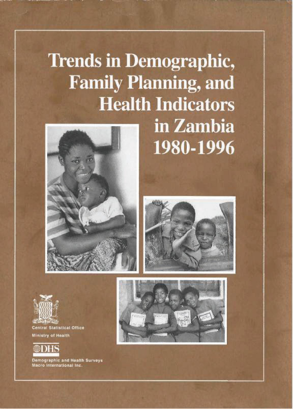 Cover of Trends in Demographic, Family Planning, and Health Indicators in Zambia 1980-1996 (English)