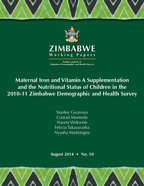 Cover of Maternal Iron and Vitamin A Supplementation and the Nutritional Status of Children in the 2010-11 Zimbabwe Demographic and Health Survey (English)