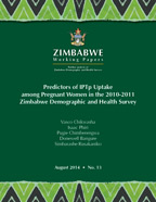 Cover of Predictors of IPTp Uptake among Pregnant Women in the 2010-11 Zimbabwe Demographic and Health Survey (English)