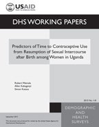 Cover of Predictors of Time to Contraceptive Use from Resumption of Sexual Intercourse after Birth among Women in Uganda (English)