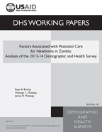 Cover of Factors Associated with Postnatal Care for Newborns in Zambia: Analysis of the 2013-14 Demographic and Health Survey (English)